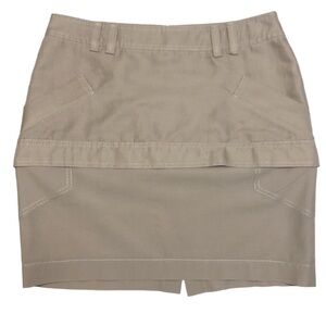 Brunello Cucinelli | Cotton Blend Khaki Tan Mini Skirt Size 8